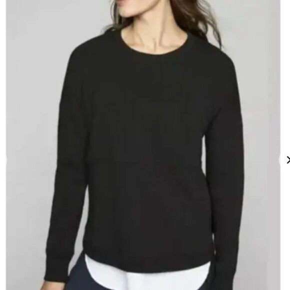 ATHLETA Cozy Karma Crewneck Sweatshirt Black Size Large - Picture 1 of 7